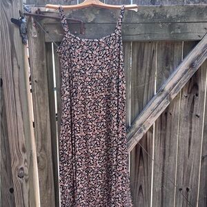NATURAL LIFE Black and Pink Floral Maxi Dress